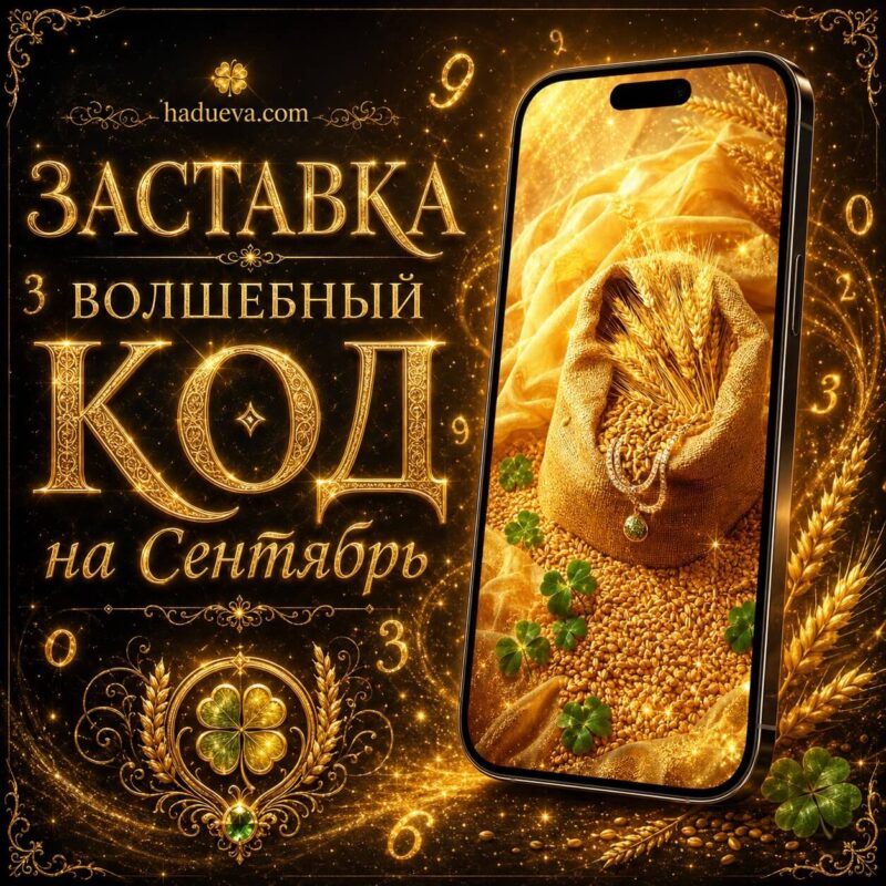 Заставка с шестизначным кодом на сентябрь