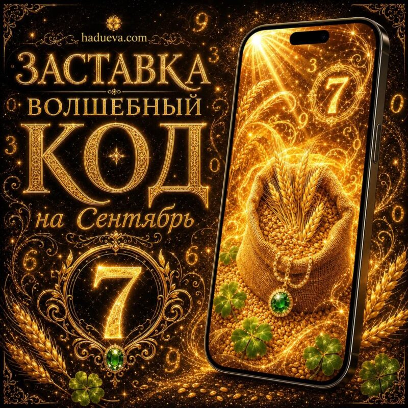 Заставка с семизначным кодом на сентябрь